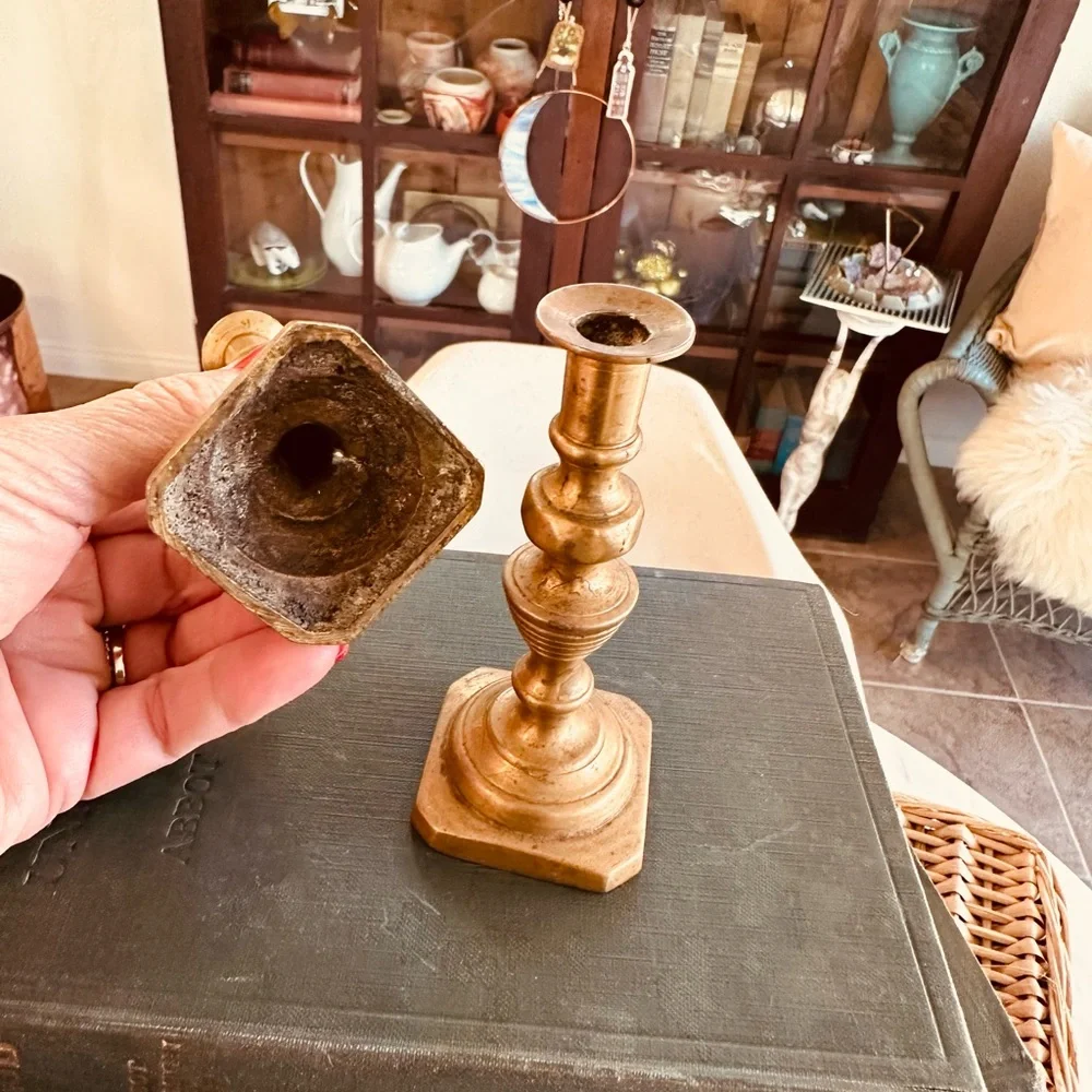 Vintage Small Brass Candlestick Holders - Picture 3 of 3